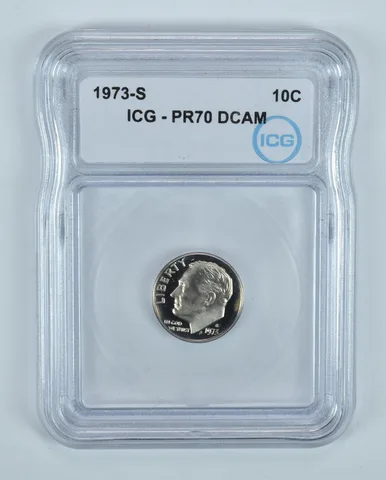 1973-S Roosevelt Dime PR70 DCAM ICG