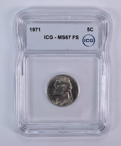 1971 Jefferson Nickel MS67 FS ICG
