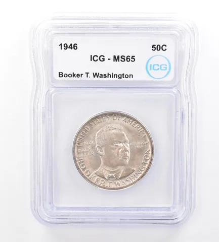 1946 Booker T Washington Commemorative Half Dollar MS65 ICG Beautiful Tone a1614