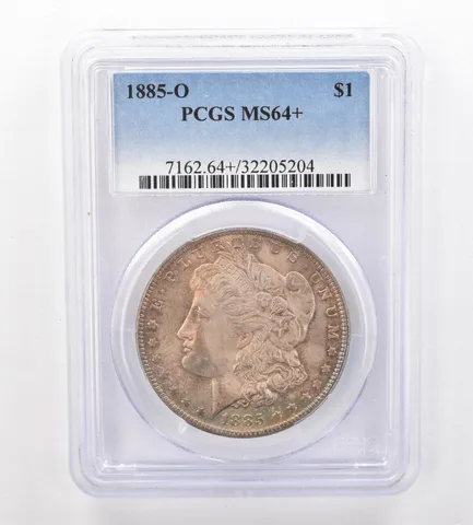 1885-O Morgan Silver Dollar MS64+ PCGS Beautiful Tone *7444