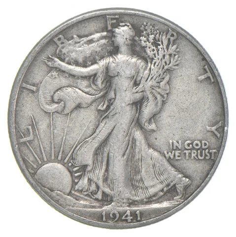 1941 XF Walking Liberty Half Dollar 90% Silver