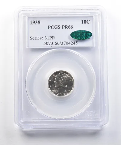 1938 Mercury Dime PR66 PCGS CAC *5037