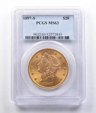 1897-S $20 Liberty Head Gold Double Eagle MS63 PCGS *2965
