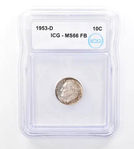 1953-D Roosevelt Dime MS66 FB ICG Beautiful Tone a1637