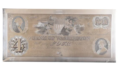 156.1 Gram Silver $4 1800s Washington NC American Bank Note Co a8675