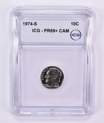 1974-S Roosevelt Dime PR69+ CAM ICG