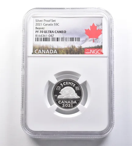 2021 Canada 5 Cents Silver Proof Set Beaver PF70 UCAM NGC *7106