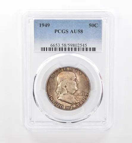 1949 Franklin Half Dollar AU58 PCGS Beautiful Tone *1848