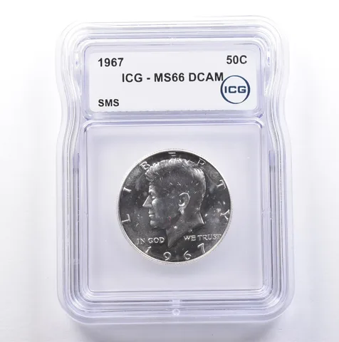 1967 Kennedy Half Dollar SMS MS66 DCAM ICG *9085