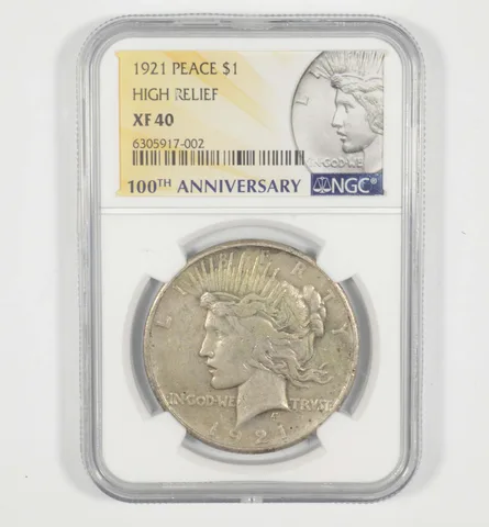 XF40 1921 Peace Silver Dollar High Relief 100th Anniversary NGC a7088