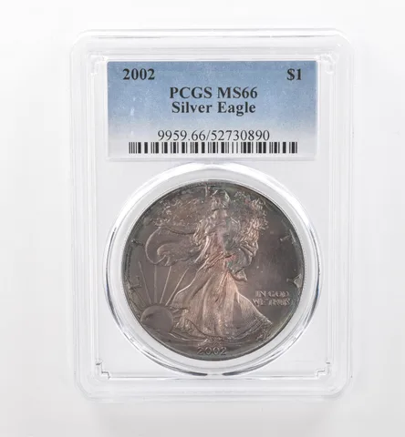 2002 American Silver Eagle MS66 PCGS Beautiful Tone *1770