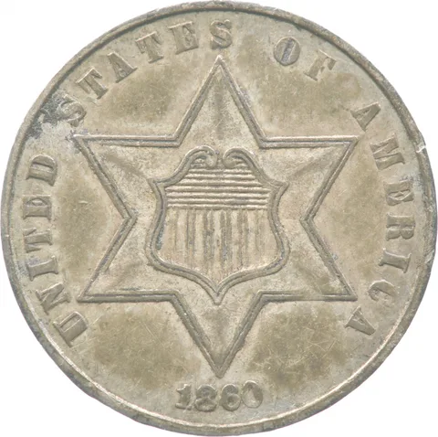 1860 Silver Three Cent Trime Early US Type *2273
