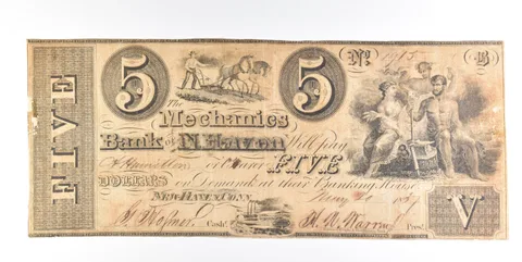 1915 $5 New Haven CT Mechanics Bank Obsolete Note *0257