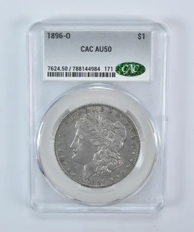 1896-O Morgan Silver Dollar AU50 CAC CACg a5732