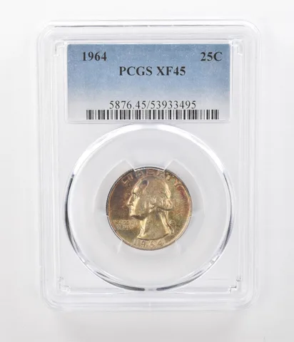 1964 Washington Quarter XF45 PCGS Beautiful Tone *1100