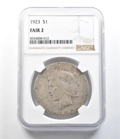 1923 Peace Silver Dollar Fair 2 NGC Lowball *9616