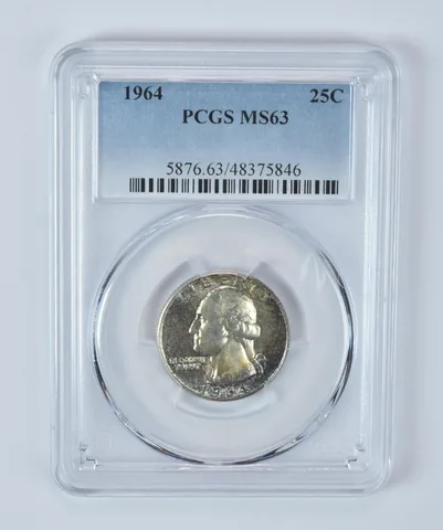 1964 Washington Quarter MS63 PCGS Beautifully Toned a7270