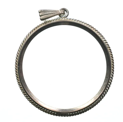 Sterling Silver 31 MM US Half Dollar Coin Bezel Pendant Frame Edge *2386