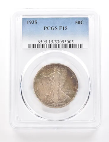 1935 Walking Liberty Half Dollar F15 PCGS Beautiful Tone *3437