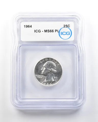 1964 Washington Quarter MS66 PL ICG *0597