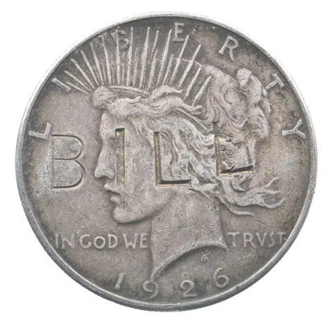 1926-S Peace Silver Dollar BILL LURA Love Token *1389