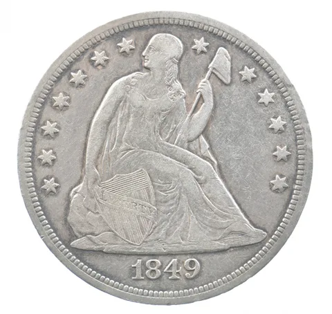 1849 Seated Liberty Silver Dollar a0541