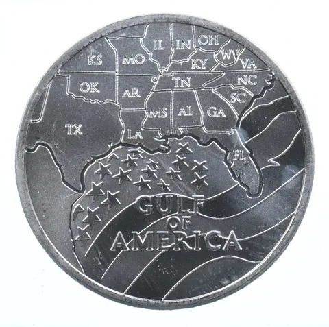 VINTAGE Art Bar/Round - Gulf Of America 1 Oz. .999 Silver - One Troy Ounce *856