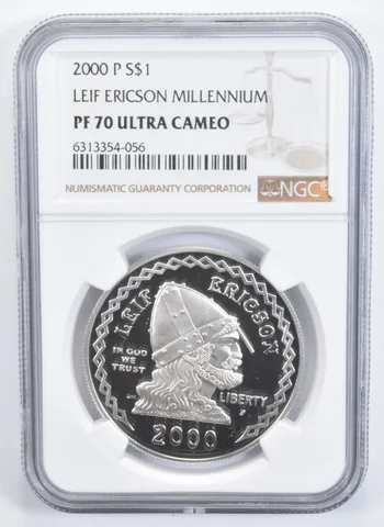 2000-P Leif Ericson Commemorative Silver Dollar PF70 UC NGC