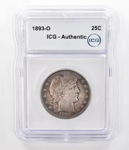 1893-O Barber Half Dollar Authentic ICG Beautiful Tone *5186