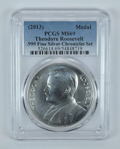 (2013) Silver Medal Theodore Roosevelt Coin & Chronicles Set MS69 PCGS