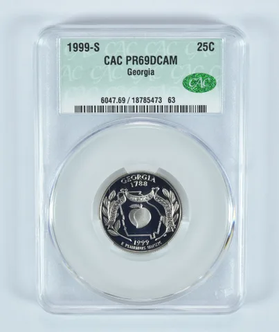 1999-S Washington State Quarter Georgia PR69 DCAM CAC CACg