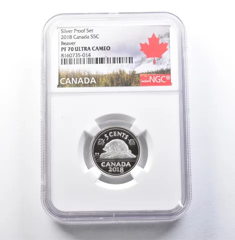 2018 Canada 5 Cents Silver Proof Set Beaver PF70 UCAM NGC a5871