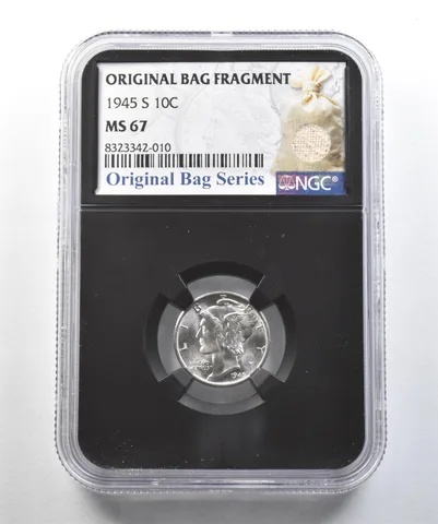 1945-S Mercury Dime Original Bag Fragment MS67 NGC *2026