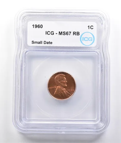 1960 Lincoln Memorial Cent Small Date MS67 RB ICG a3767