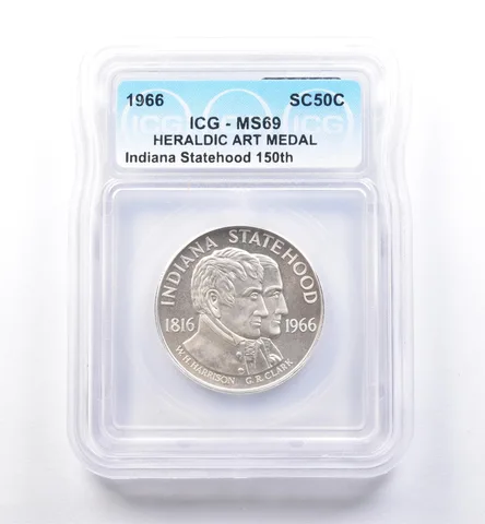 1966 So Called Half Dollar Indiana Statehood 150th Anniversary MS69 ICG *8499