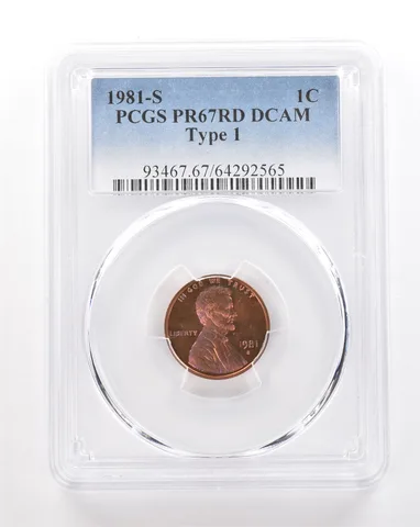 1981-S Lincoln Memorial Cent Type 1 PR67 RD DCAM PCGS Beautiful Tone *3452