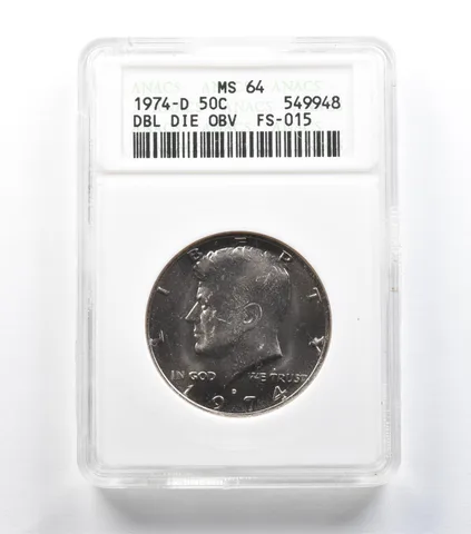 1974-D Kennedy Half Dollar DDO FS-015 MS64 ANACS *1470