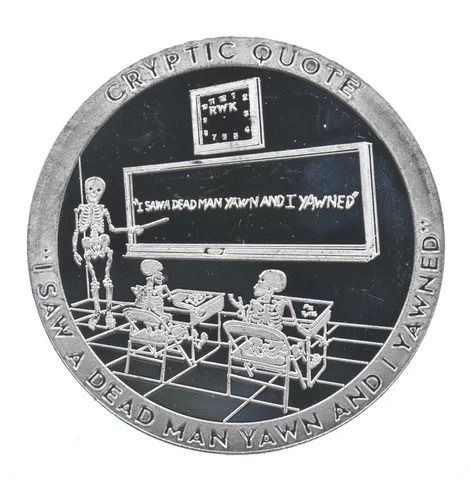 1 Oz Silver Round Chautauqua Silver Works Cryptic Quote Dead Man Yawn *1680