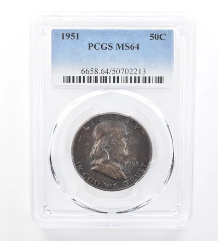 1951 Franklin Half Dollar MS64 PCGS Beautiful Tone *1758