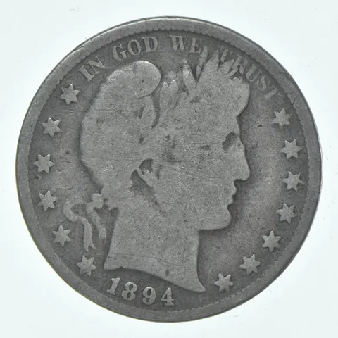 1894 Barber Half Dollar Average Circ 90% Silver
