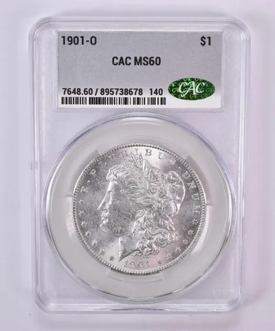 1901-O Morgan Silver Dollar MS60 CAC CACg