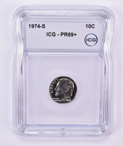 1974-S Roosevelt Dime PR69+ ICG