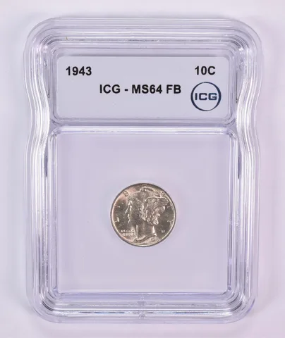 1943 Mercury Dime MS64 FB ICG