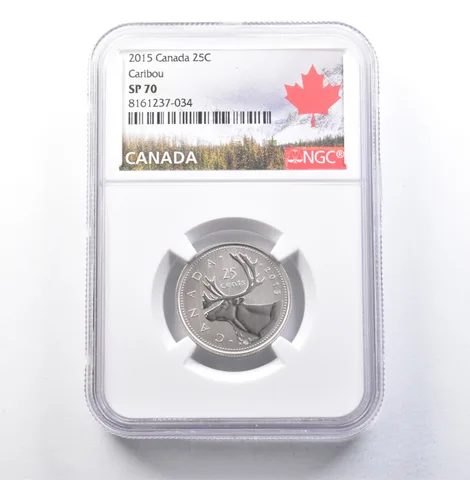 2015 Canada 25 Cents Caribou SP70 NGC *5944