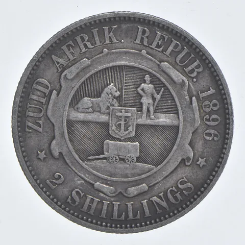 SILVER - WORLD Coin - 1896 South Africa 2 Shillings - World Silver Coin *894