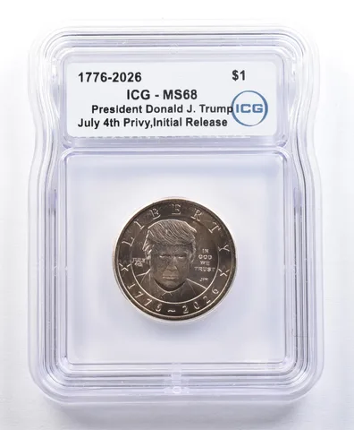 2026 Presidential $1 Donald Trump July 4th Privy Initial Release MS68 ICG *2179