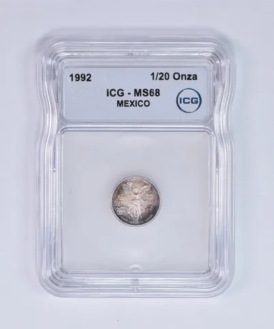 1992 Mo Mexico 1/20 Onza Silver Libertad MS68 ICG *8012