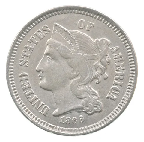 1866 Three Cent Nickel a7821