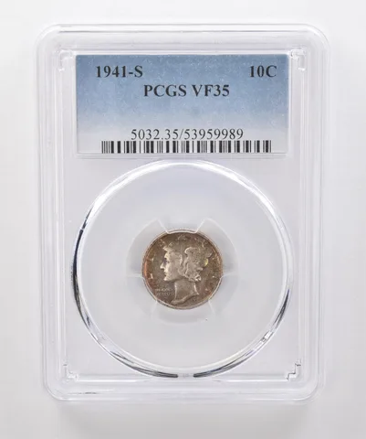 1941-S Mercury Dime VF35 PCGS Beautiful Tone *1834