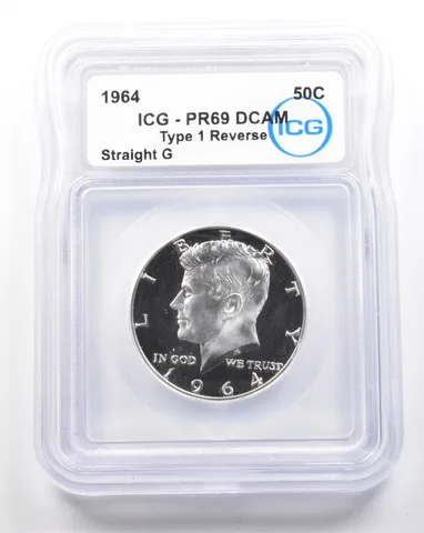 1964 Kennedy Half Dollar Type 1 Reverse Straight G PR69 DCAM ICG *7384